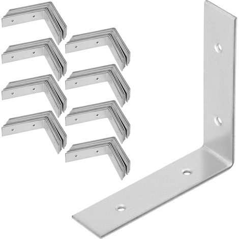 KOTARBAU® Winkelverbinder für Zimmererarbeiten, Edelstahl, verzinkt, 80 x 80 x 20 mm, 100er-Set