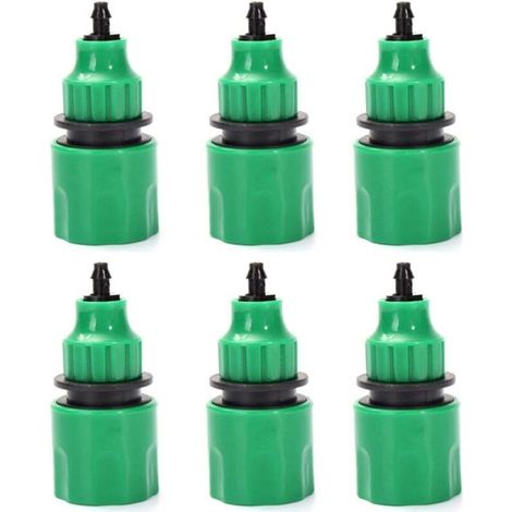 Garden Hose One Way Adapter Tap Connector Fitting for Irrigation Pack of 6  MUMU (1/4)