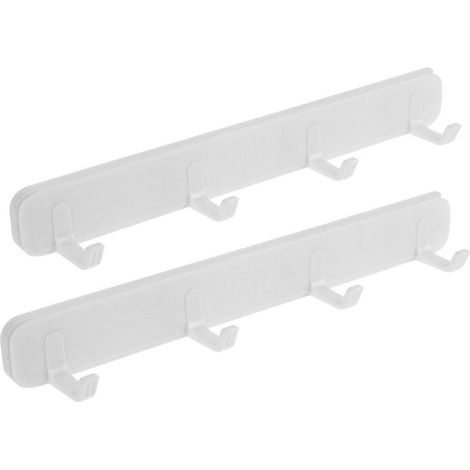 Set aus 2 selbstklebenden Besteckhaltern zur Befestigung unter einem Möbelstück oder einem Schreibtisch, mit Haken und Gleitschiene. (1/5)