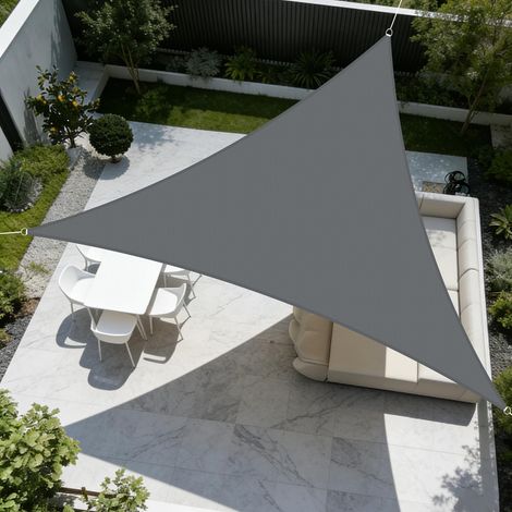 Voile d'ombrage Triangulaire 2.5x2.5x2.5m,95% UV Protection pour Patio (1/5)
