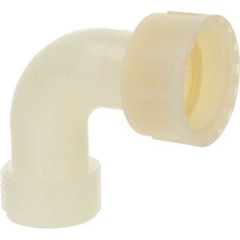 tecuro 90° Winkel mit 1 Zoll Außengewinde x 1 Zoll Überwurfmutter, PA (nylon 66), natur (1/5)