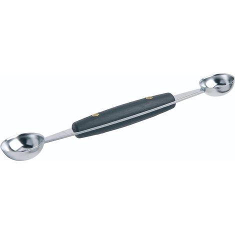 Cuillère Parisienne - 1 Pièce - Inox Et Bois - Double Tête 24 Et 30 Mm - Melon Et Desserts - Cuisine (1/4)