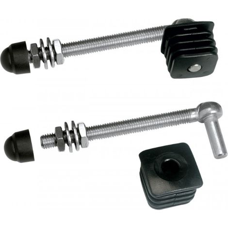 Locinox – Charnières M16 en acier galvanisé – Longueur 160mm – Bouchons polyamide 40x40mm – Montage sans soudure – Vendu par 2 (1/2)