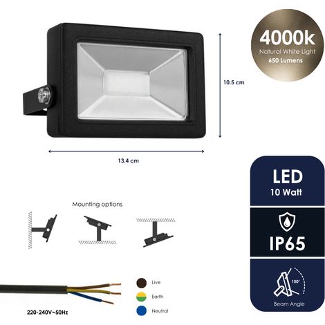 Smartwares LED floodlight Black 10.025.77 (1/5)
