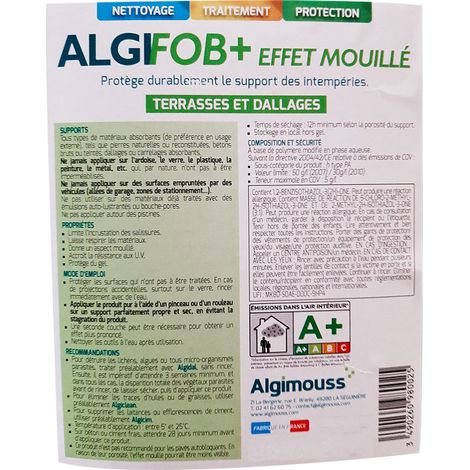 ALGIFOB+ EFFET MOUILLE - 1 L - Imperméabilisant effet mouillé pour dallages ALGIMOUSS - 098001