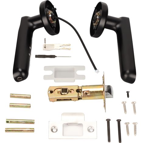 Serrure intelligente à empreinte digitale avec bouton semi-conducteur et 2 clés, pour portes de 30‑65mm, version standard bureau et maison. (1/5)
