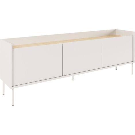 Selsey Tovi - TV-Schrank 3-türig, 175 cm, Weiß / Holzoptik Eiche (1/5)