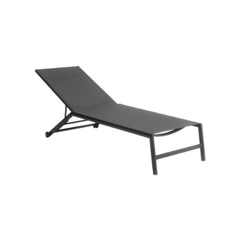 MALIGI HOME MG-GALANGA anthrazitfarbene Aluminium-Textilene-Sonnenliege mit Rollen Aluminium (1/2)