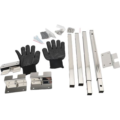 Kit pièces installation évier cuisine – Supports sous plan réglables inox support salle bain tube carré 71-100cm, cuisine (1/2)