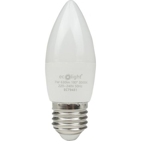 Ampoule LED bougie E27 7W 3000K 630lm stable (1/5)