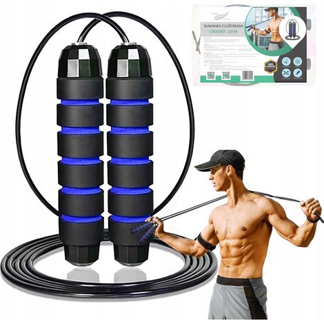 Verstellbares Boxer-Springseil mit Kugellager für das Training, schwarz, 2,8 m