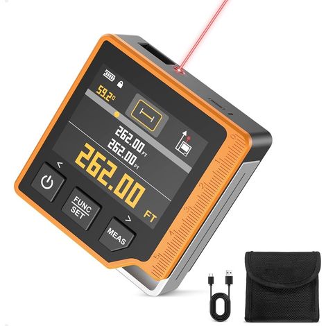 Télémètre Laser 3-en-1 80m, Mètre Ruban Laser Numérique avec Écran LCD Rétroéclairé  Batterie 1000mAh, Inclinomètre, USB Type-C, Mesure Multi-Mode & Unité (1/5)