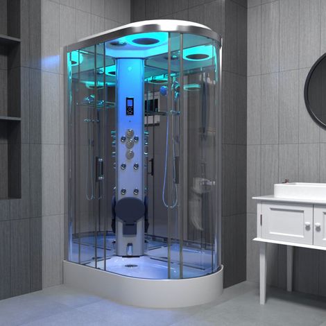 Insignia Steam Shower Cabin Enclosure 1100 x 700 LH Quadrant Body Jets Premium (1/5)
