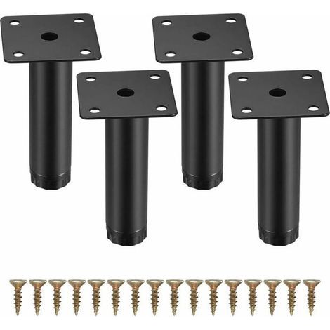 HONORNIC - 4 Pièces Pieds de Meuble, 10 cm Pieds de Meubles Réglables, Pieds de Support en Fixation en Métal pour Meubles/Bureau/Cuisine/Ca (1/5)