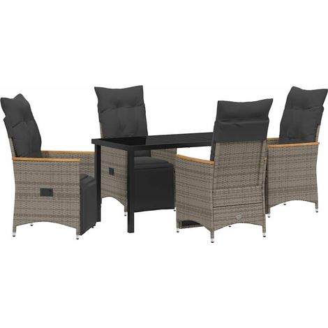 Maison Exclusive - Conjunto de Comedor de Jardín 5 pcs Gris ratán (1/5)