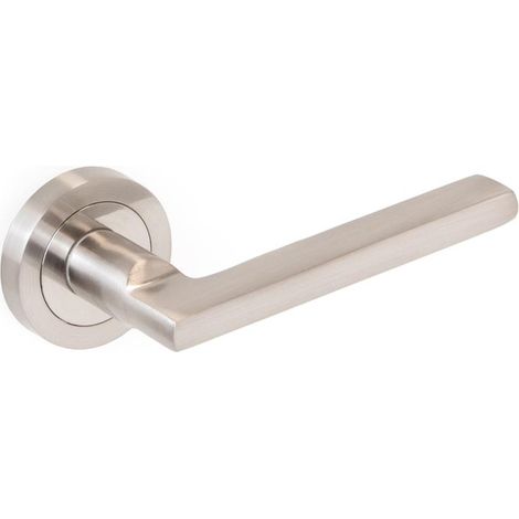 Emuca – Garniture de poignée de porte intérieure – Rosace ronde D.50mm – Aluminium et zamak – Finition nickel satiné – Pour portes 35-45mm (1/5)