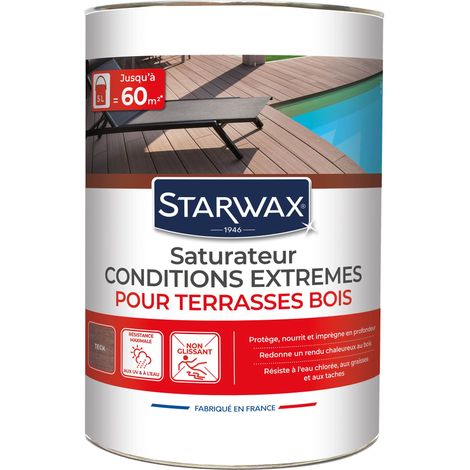 Saturateur bois extérieurs conditions extrêmes 5L Teck STARWAX
