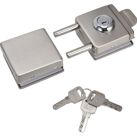 Serrure de porte en verre 1012 mm, serrure de sécurité en acier inoxydable haute résistance avec 3 clés pour bureau à domicile (1/5)