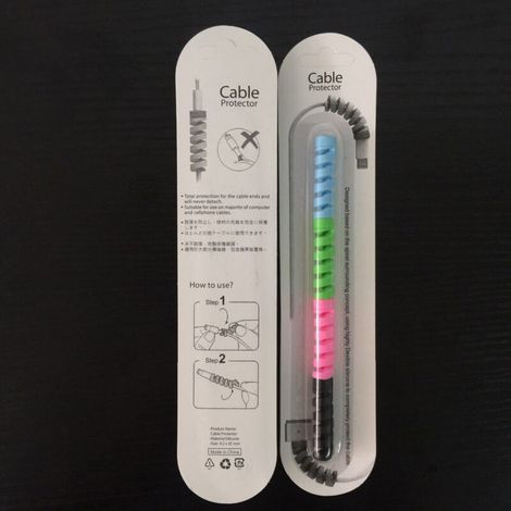 Kabelbruchsicherer Spiralkabelschutz – 4 Farben, universell für USB-Kabel und Ladegeräte