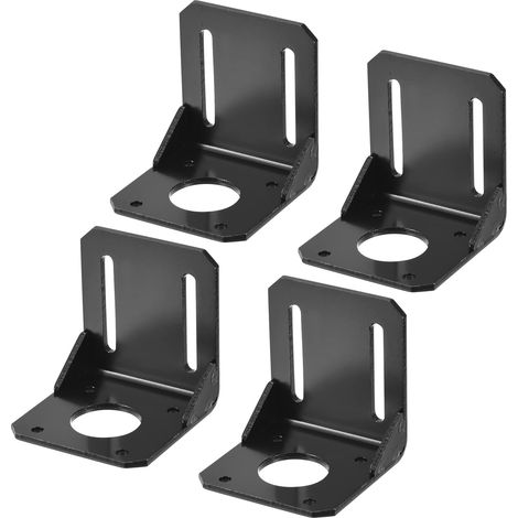 sourcing map Lot de 4 supports moteur 53x50x51mm noirs pour pas à NEMA 17 42 mm avec vis