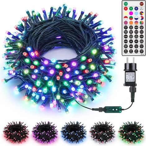 Guirlande Lumineuse Multicolore Extérieur, 20M 200 LED Sapin de Noel Changement de Couleur Guirlande Lumineuse avec Télécommande, RGB Lumières de Noël pour Intérieur Fête Mariage Décoration