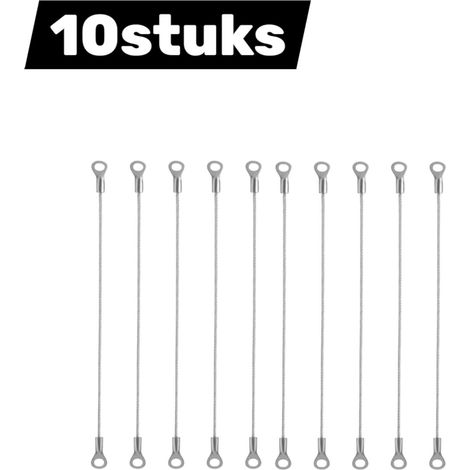 Lot de 10 pièces - Câble en acier inoxydable - Colliers de serrage moulés - Butée de porte et protection de charnière - Embouts en métal moulé - Protection d'angle de meuble - 30 cm - Argent (1/5)