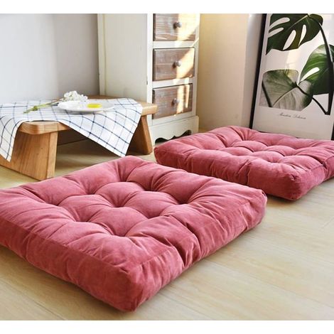 1 piece Coussins d'Assise Coussins de Chaise, 55x55x10cm Coussin de Sol,Couverture en Polyester et Remplissage en Coton,Rouge (1/5)
