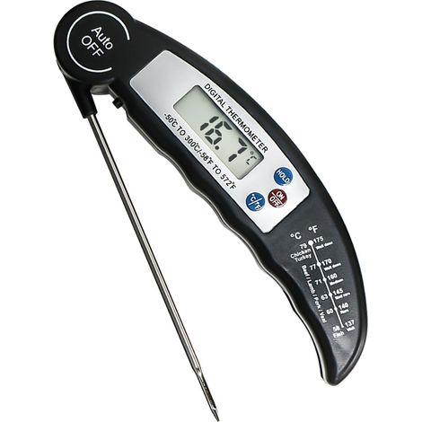 Thermometre Cuisine, Thermomètre à viande, Thermometre Cuisson Lecture Instantanée, Rétroéclairage LCD & Calibration, Sonde Pliable, pour Cuisson