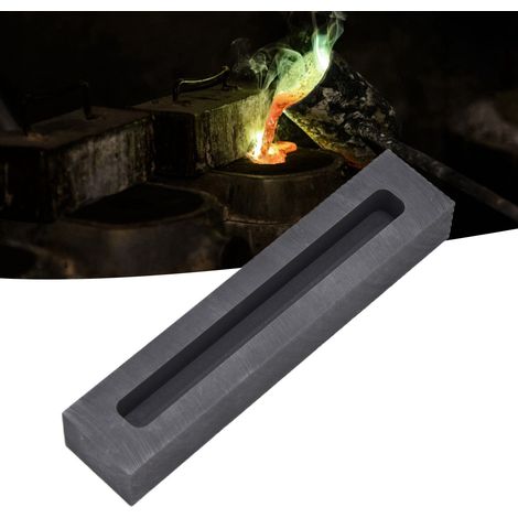Metallbarren in Bandform mit Graphitnut, Außenabmessungen 120×25×17 mm, Innenabmessungen 100×10×10 mm (1/5)