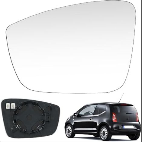 Glace de rétroviseur extérieur gauche chauffante pour VW Up, Seat Mii et Skoda Citigo (2011-2016) (1/5)