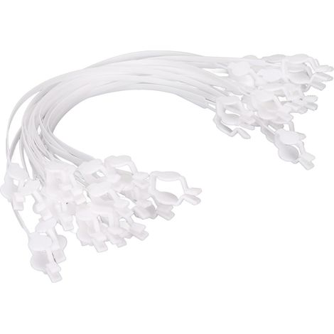 Lot de 20 pinces à bavoir dentaires en plastique élastique double extrémité, jetables, blanches, pour l'hygiène bucco-dentaire (1/5)