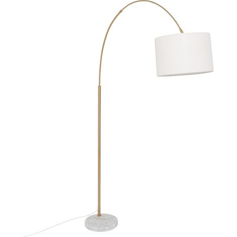 Atmosphera – Lampadaire arc doré 195cm avec base en marbre – Éclairage réglable – Design moderne pour intérieur élégant