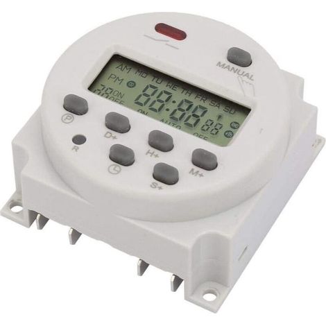 Interruptor de temporizador con pantalla digital 1S 168 h 5 VA Pequeño interruptor de temporizador programable de 7 días para control electrónico (12 V CC) (1/5)