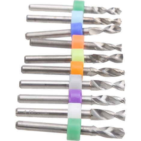 10-teiliges Set aus 3,1–4 mm Mikrobohrern aus Hartmetall mit geradem Schaft für Leiterplatten (1/5)