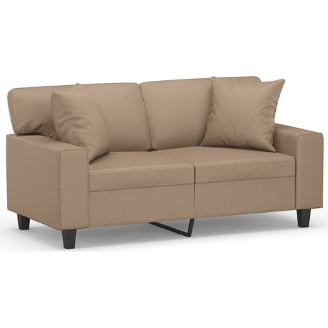 Maison Exclusive - Divano a 2 Posti con Cuscini Cappuccino 120 cm in Similpelle