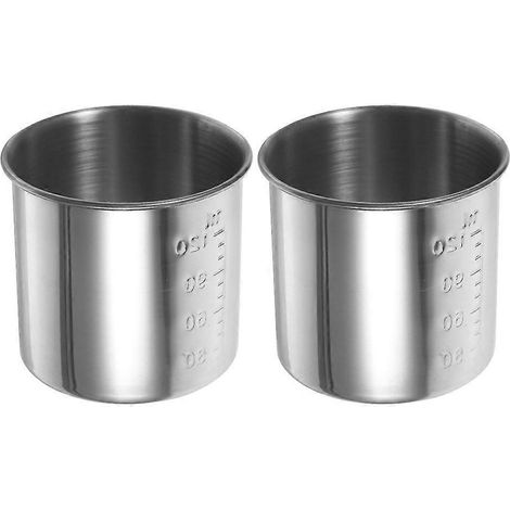 2er-Pack Reismessbecher aus Edelstahl, langlebige Messbecher, Messbecher zum Backen-6.50X6.50X6.00CM (1/4)