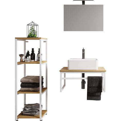 Meuble bogue, lavage Bitila 0 Blanc/Hong Eiche