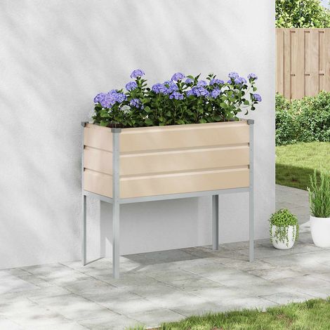 Pflanzkübel Elfenbein 100 x 45 x 90 cm Verzinkter Stahl