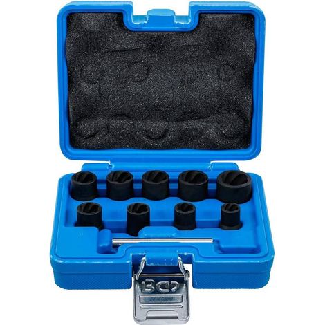 Jeu de Douilles Spiralées 10 pcs 10-19 mm - Extracteur de Vis 3/8 - Réparation Facile et Efficace - D-Work (1/5)