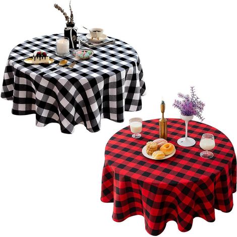 Linge de table Nappe table ronde noire - fêtes mariages (1/4)