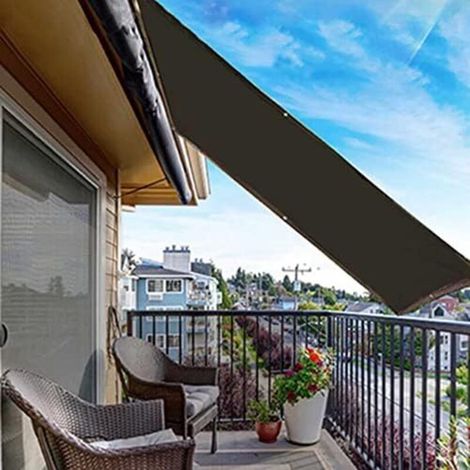 5M5M85 % à 90 % de taux d'ombrage pour pergola d'extérieur - Filet d'ombrage avec œillets - Tissu en polyéthylène haute densité résistant aux UV pour serre, jardin, balcon, poulailler, parking - Noir (1/4)