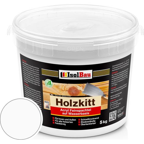 Holzkitt Spachtelmasse Holzspachtelmasse Außen Innen 5 kg Weiss ( Nr. 1 ) (1/5)