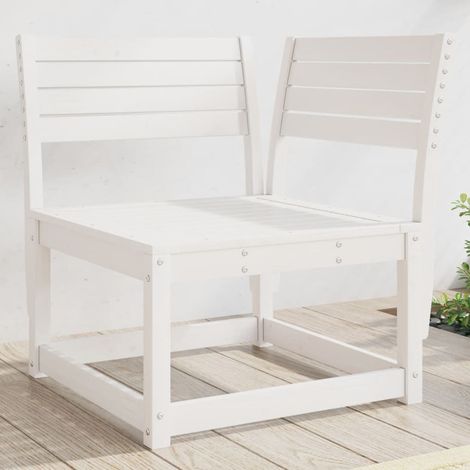 Garden Sofa White Solid Pine Wood Small Modular Garden Sofa vidaXL (1/5)