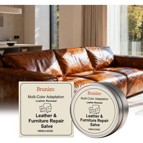 Cire d'entretien pour le cuir des canapés, entretien quotidien et rajeunissement, réfection et entretien des sièges - 100 g (1/5)