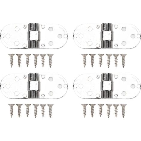 Lot de 4 jeux de charnières rabattables 180° – Alliage de zinc – Chromé brillant – Épaisseur 2,2 mm (1/5)