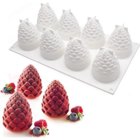 Stampo in silicone 3D per torta mousse alla frutta - Dessert al cioccolato e gelatina - Teglia per torta mousse - Stampo decorativo fai da te in silicone - Utensile da cucina per torte (1/5)
