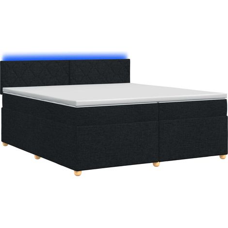 Maison Exclusive - Letto box spring con materasso Nero 200 x 200 cm Tessuto (1/5)