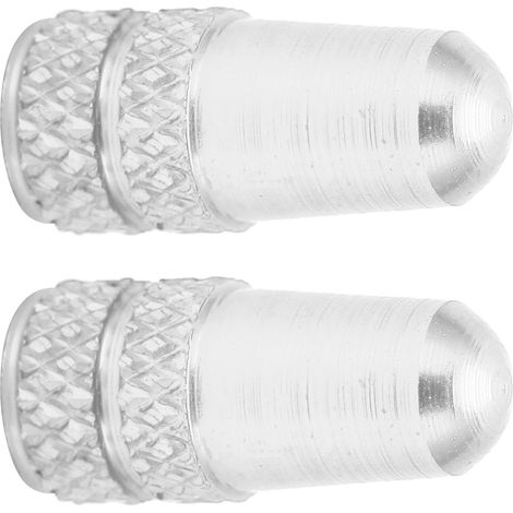 Lot de 2 bouchons de valve Presta pour vélo, en alliage d'aluminium, couleur argent. (1/5)