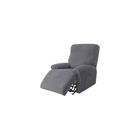 Housse De Fauteuil Relax Extensible, Housse Fauteuil Relax Jacquard 1 Pièces Fauteuil Relax Housse Antidérapant Housse De Chaise Inclinable Amovible Lavable pour Salon, GRIS FONCé (1/5)
