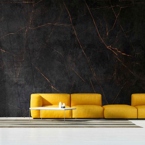 A.S. Creation Fototapete Livingwalls The Wall 382251 Ein Motiv pro Rolle 3.71 x 2.80 m Marmoroptik Schwarz (1/5)